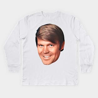 Glen Campbell / Retro 70s Style Fan Design Kids Long Sleeve T-Shirt